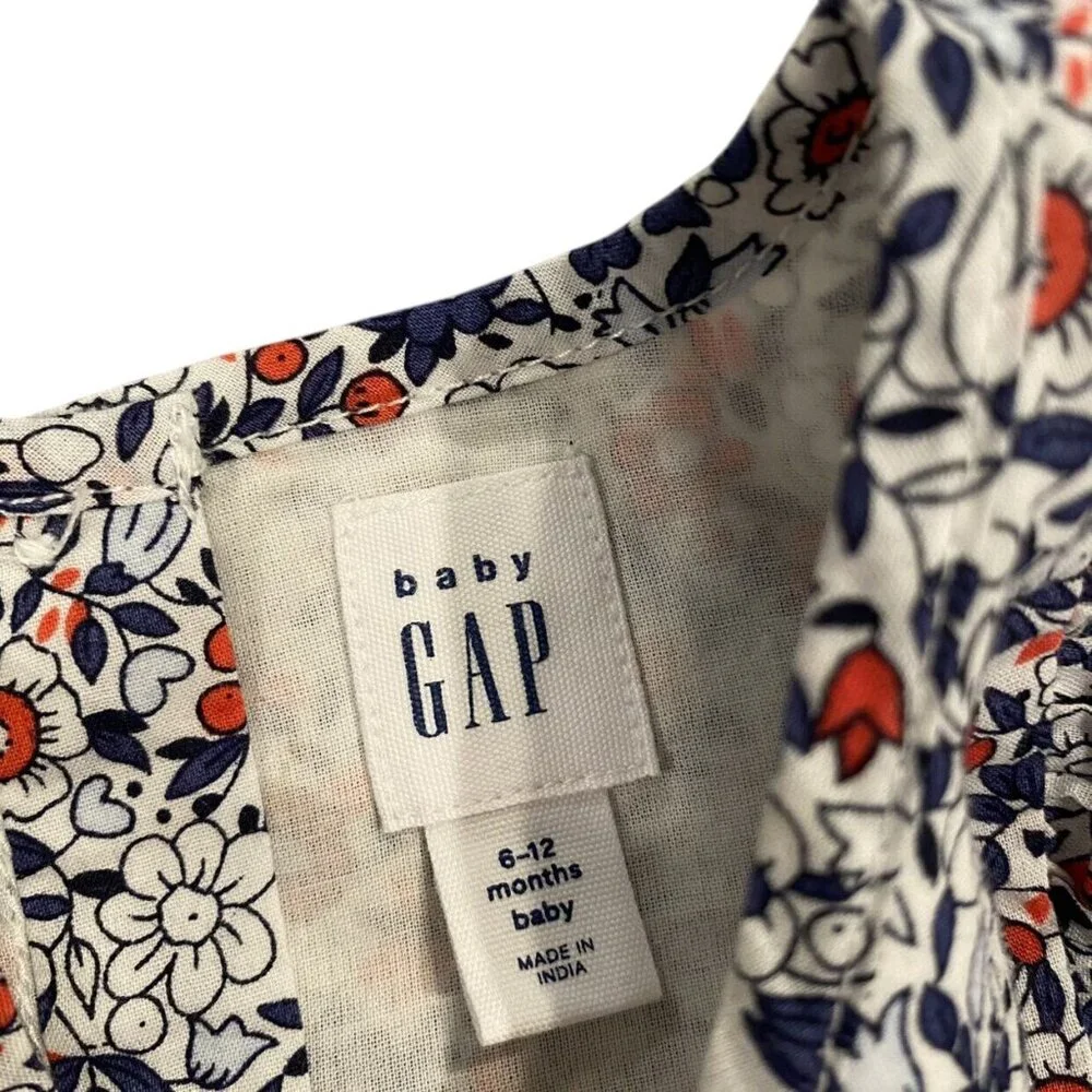 Baby Gap 6-12m Floral Ruffle Blouse Top